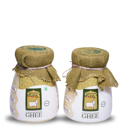 A2 Rasa Ghee Combo - Buffalo 1000ml  and Cow 1000ml  (COMBO PACK)